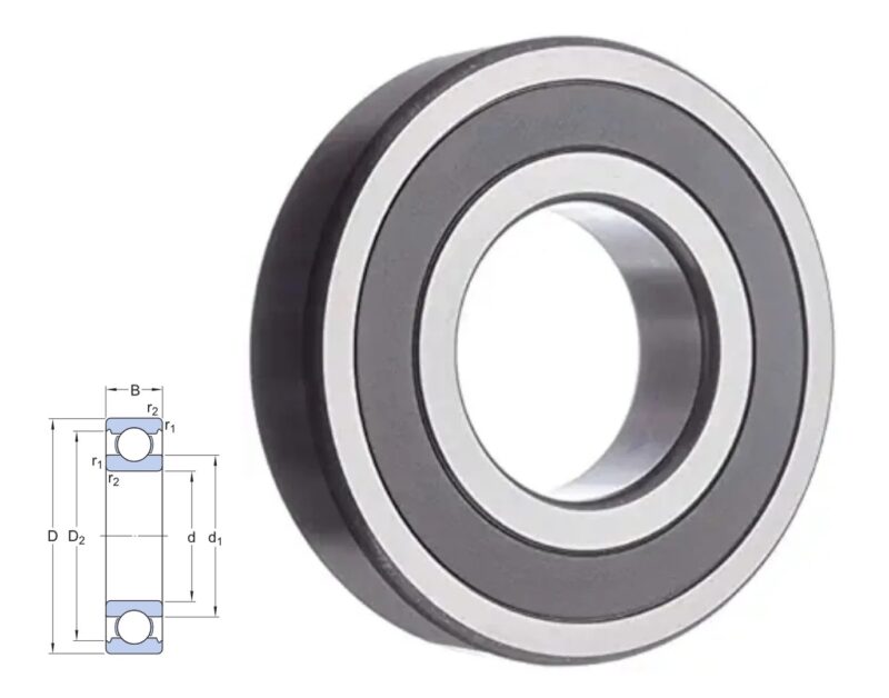 10 Roulements à Billes 6305-2RS Scellés Caoutchouc 25x62x17 Mm - Grade ABEC3/P6, Pack économique