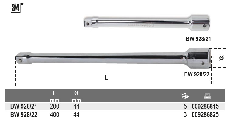 EXTENSAO 3/4 (380) BW 928/22
